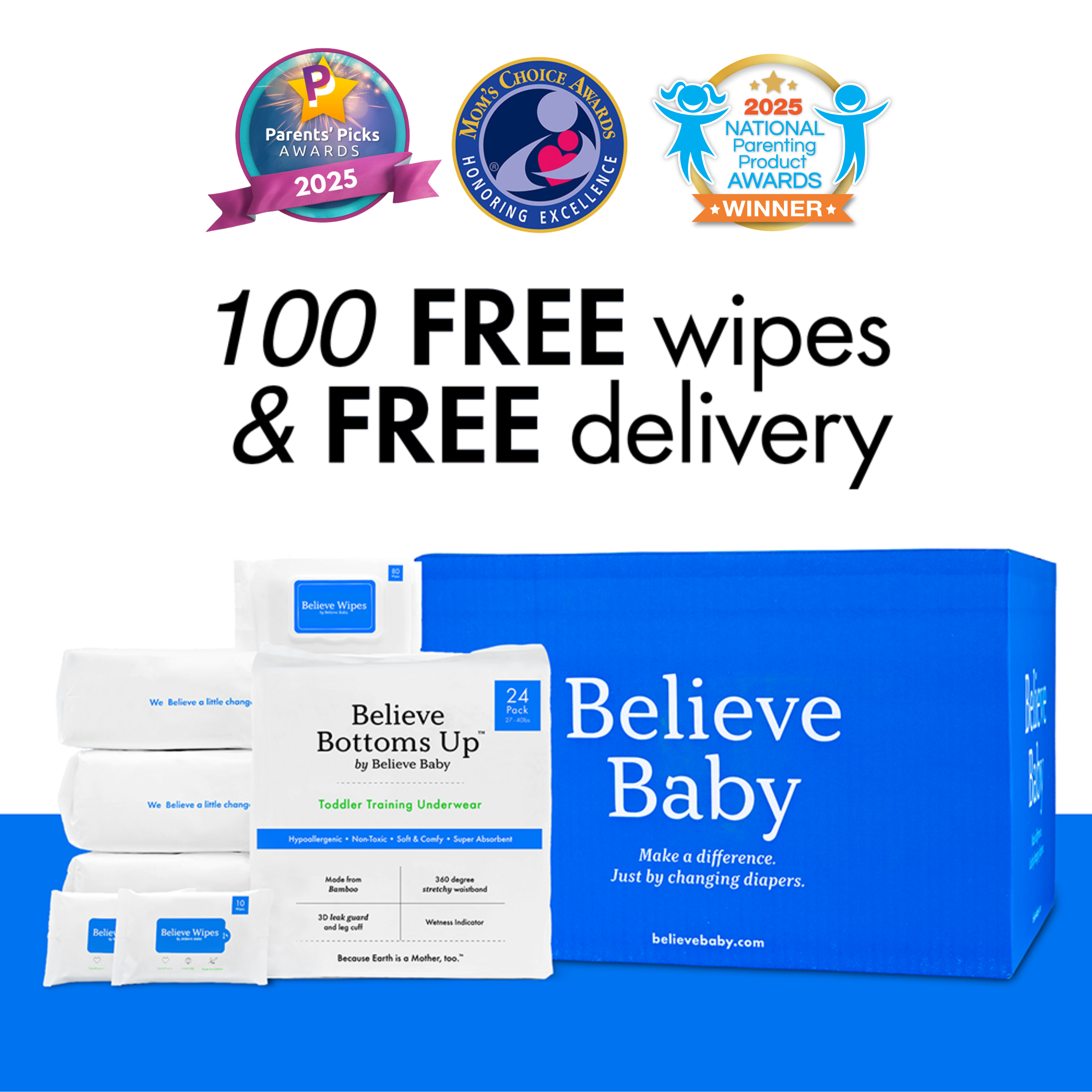 Premium Bamboo Eco-Friendly Toddler Training Underwear Subscription