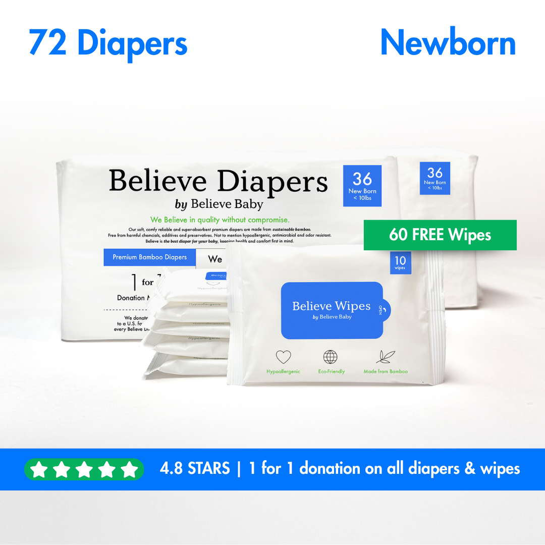 Premium Bamboo Eco-Friendly Diapers - Believe Baby